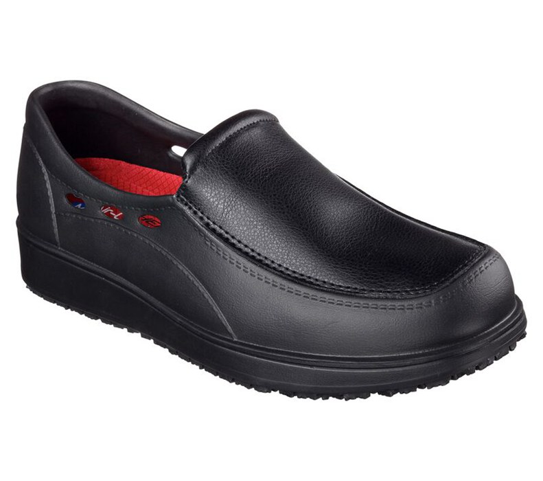 Skechers Work Relaxed Fit: Lorman Sr - Mens Slip On Shoes Black [AU-SA2231]